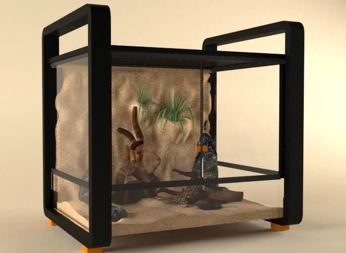 Original Reptiles Cage design visualization extracted from Design Development 1, page 2