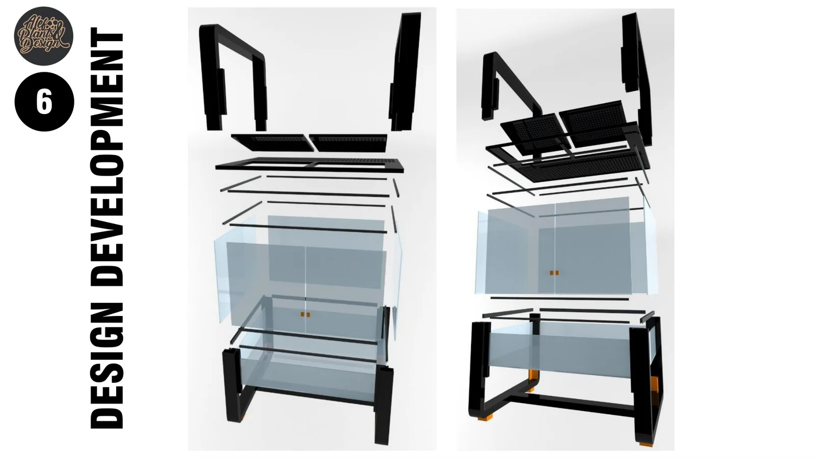 Original exploded assembly views from Reptiles Cage Design Development 1, page 6